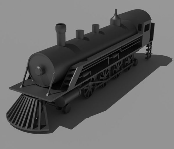 Old Locomotive Steam Engine 3D Model