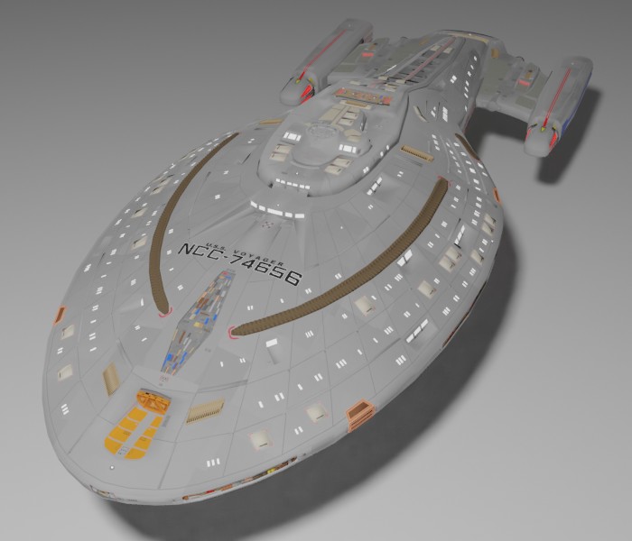 USS Voyager Spaceship NCC-74656 3D Model